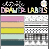 Bright Editable 10 Drawer Cart Labels