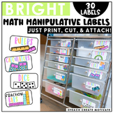 Math Manipulative Bin Labels - Bright Classroom Decor