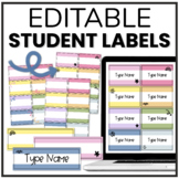 Bright & Editable Student Name Tags and Student Name Labels
