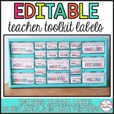 Bright Editable Teacher Tool Kit Labels