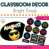 Bright Emoji Classroom Decor Calendar