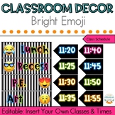 Bright Emoji Classroom Decor Class Schedule
