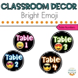 Bright Emoji Classroom Decor Table Numbers
