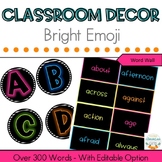 Bright Emoji Word Wall for 3rd, 4th, and 5th Grades