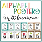 Bright Farmhouse Alphabet Posters - Cursive & Print