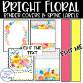 Bright Floral Binder Covers and Spine Labels