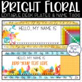 Bright Floral Desk Name Tags