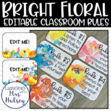 Bright Floral Editable Class Rules