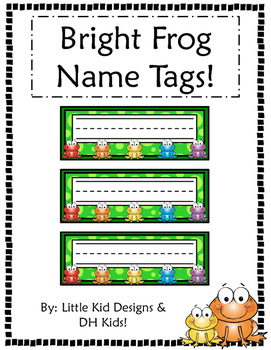 Bright Frog Name s Printable Name s By Dh Kids Tpt