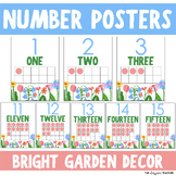 Bright Garden Number Posters 1-20 with Ten Frames Classroom Decor