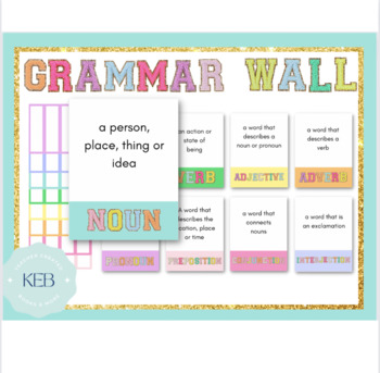 Preview of Bright Glitter Grammar Wall Kit