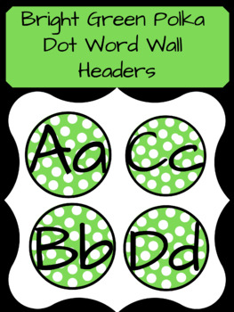 Word Wall Letters Bright Polka Dots