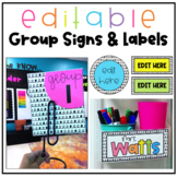 Bright Group Signs and Labels *EDITABLE*