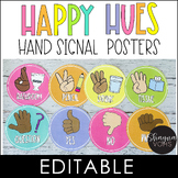 Bright Hand Signal Posters - Editable