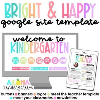 Preview of Bright & Happy | Google Site + MORE