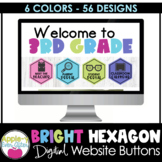 Bright Hexagon - Digital Button Google Sites Button Pack