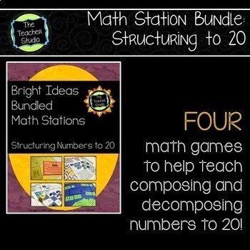 Preview of Composing and Decomposing Numbers to 20: Bright Ideas Bundled Math Stations