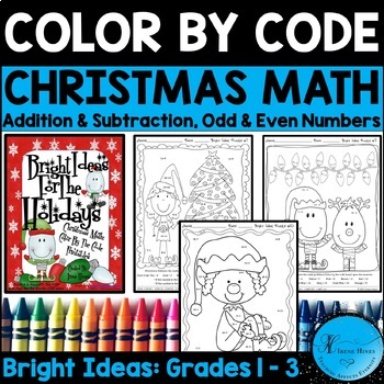 Preview of Christmas Math Color By Number Code Addition & Subtraction Coloring Pages