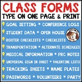 Editable Classroom Forms and Documents