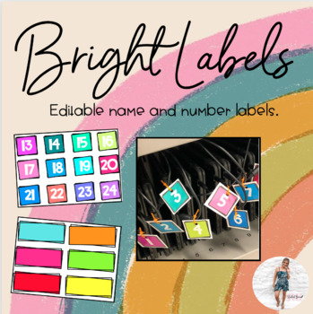 Preview of Bright Labels, Editable Name & Number Labels