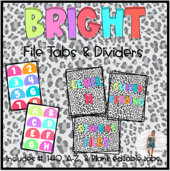 Preview of Bright Leopard File Folder Tabs