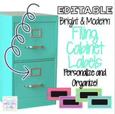 Bright & Modern Editable Filing Cabinet Labels