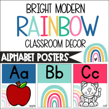 Bright Alphabet Posters | Editable Classroom Decor