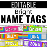 Bright Name Tags with CUSTOMIZABLE Instructional Elements 