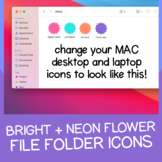 Bright + Neon Flower File Folder Icons for MAC / Apple
