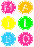 Bright Neon Mailbox Labels and Numbers