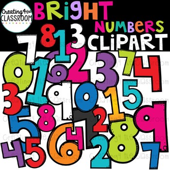 Preview of Bright Numbers Clipart  {Numbers Clipart}