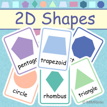 Preview of Bright Pastel Color 2D Shapes Flashcards for Preschool, Pre-K, and Kindergarten