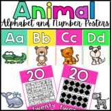 Bright Pastel Rainbow Animal Alphabet and Number Poster