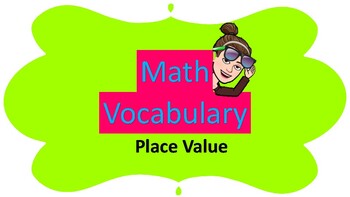 Preview of Bright Place Value Sample Vocabulary Cards