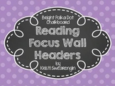 Bright Polka Dot Chalkboard Reading Focus Wall Headers