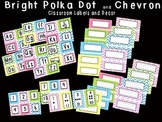 Bright Polka Dot and Chevron Classroom Labels, Alphabet, a