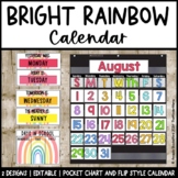 Bright Rainbow Calendar | Editable | Colorful Classroom Decor