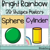 Bright Rainbow 3D Shapes Posters