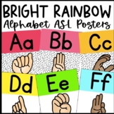 Bright Rainbow ASL Alphabet Poster | Dalmatian Print | Editable