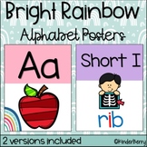 Bright Rainbow Alphabet Line Posters