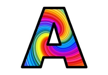 Preview of Bright Rainbow Bulletin Board Letters, Classroom Décor, Alphabet Number Posters