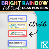 Bright Rainbow CCSS Classroom Standards Posters EDITABLE -