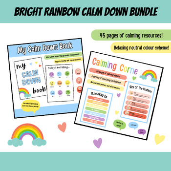 Preview of Bright Rainbow Calming Corner/Package Bundle