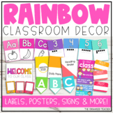 Bright Rainbow Classroom Decor & Displays Bundle | Set Up Your Classroom