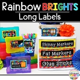 Bright Rainbow Classroom Decor Labels with pictures Editab