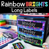 Bright Rainbow Classroom Decor Theme Labels Editable
