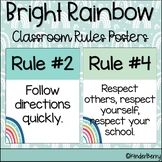 Bright Rainbow Classroom Rules Posters