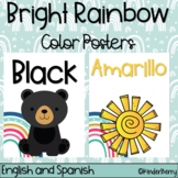 Bright Rainbow Color Posters English Spanish Bilingual