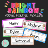Bright Rainbow Desk Name Plates (Editable)