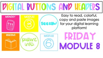 Preview of Bright Rainbow Digital Buttons and Headers
